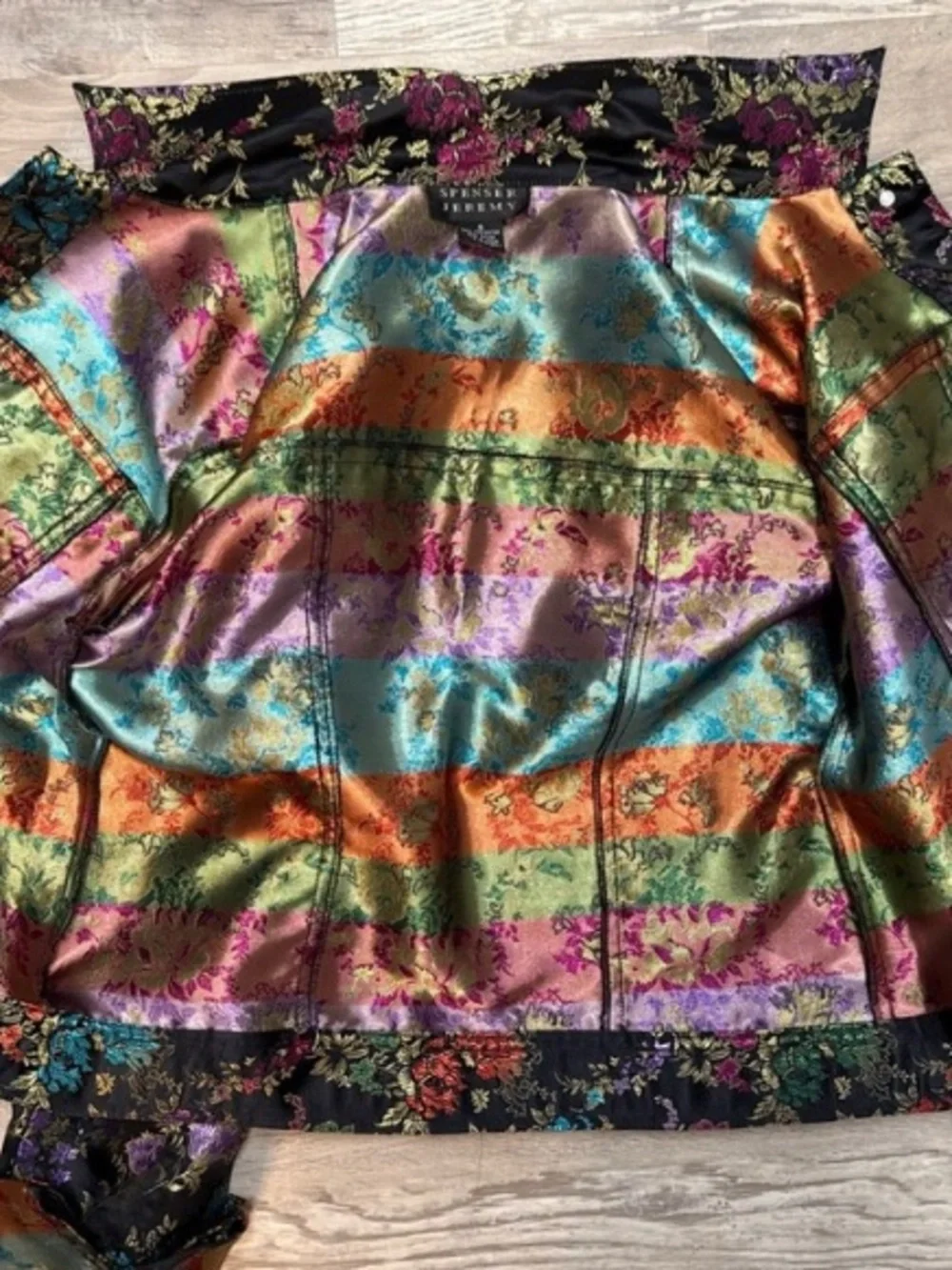 Vintage Spencer Jeremy Y2K Floral Blazer Jacket Asian Brocade Embroidery Smal